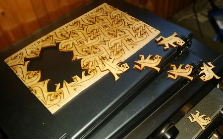 tessellation - Escher lizards laser cut