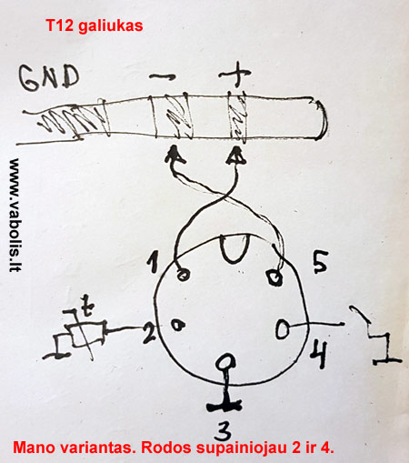 pinout 5 pin T12 solder iron station