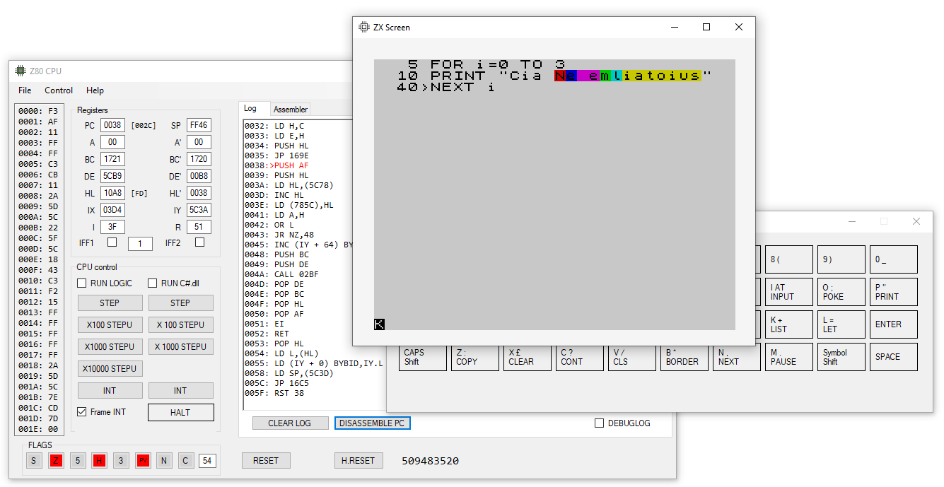 multifunkcinis Z80 daiGtas: ZX spectrum mode