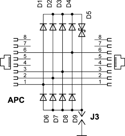 APC surge protector circuit