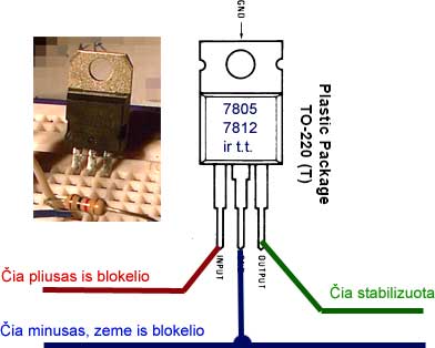 7805 stabilizatorius