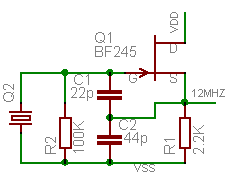TTL/CMOS crystal oscillator circuit