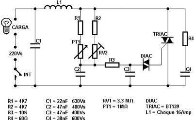 lamp dimmer circuit schematics