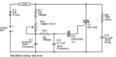 lamp dimmer circuit schematics