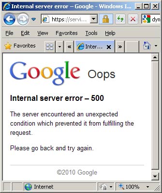 Google 500 error