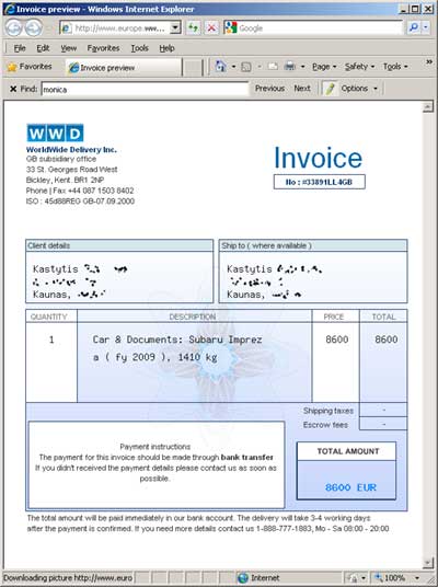 wwd invoice