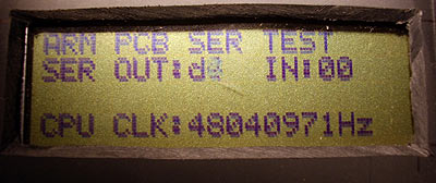 ARM serial testas LCD