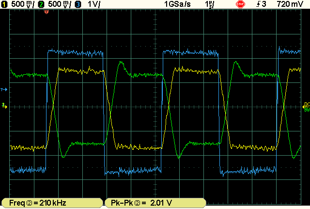 opamp real life circuit oscilograms