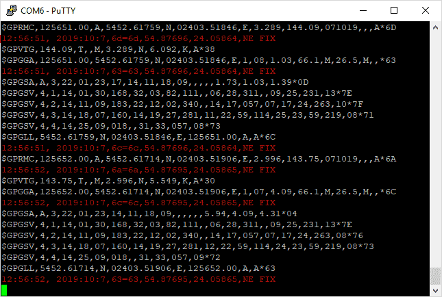 putty output