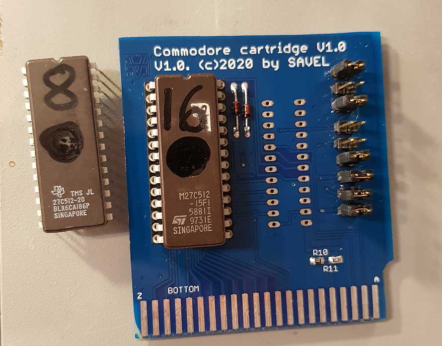 Commodore 64 cartridge PCB and schematic