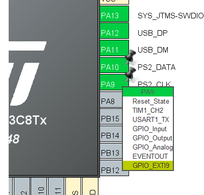 STM32CubeMX USB COM PS2