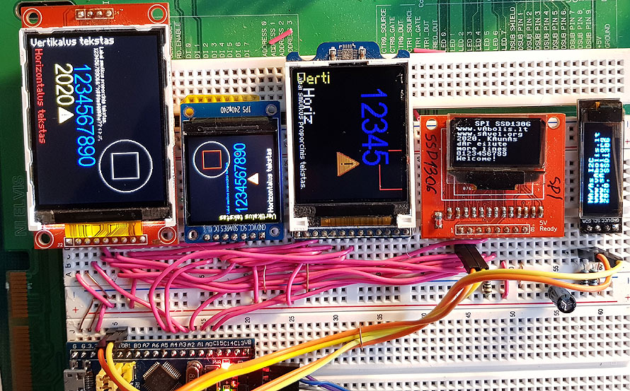 SPI and I2C graphic LCD OLED modules with STM32 stm32cubemx gcc
