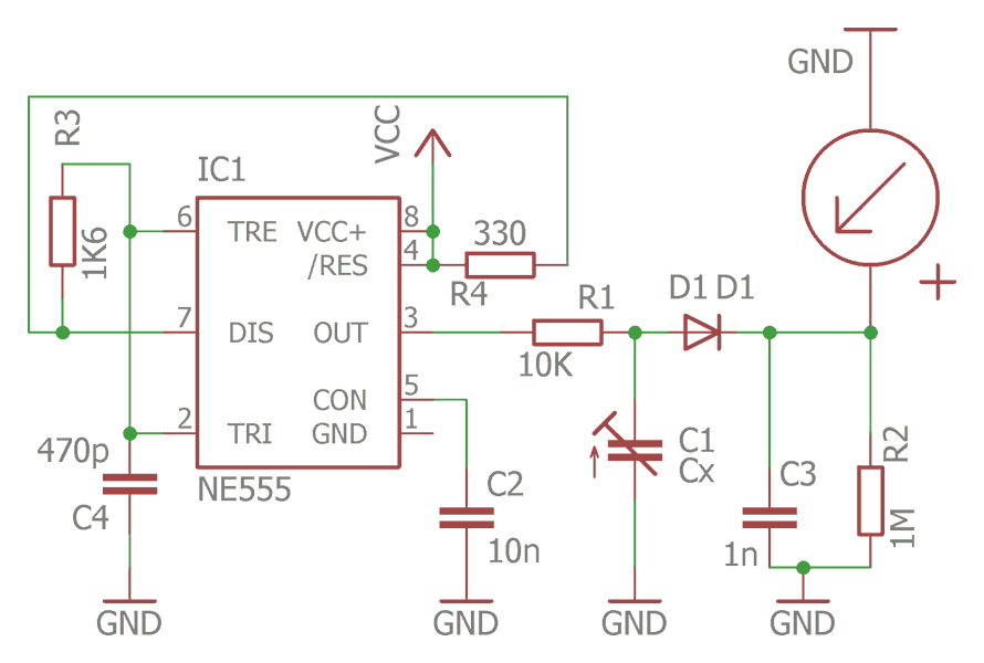 capacitive soil moisture sensor - idiote design schematics