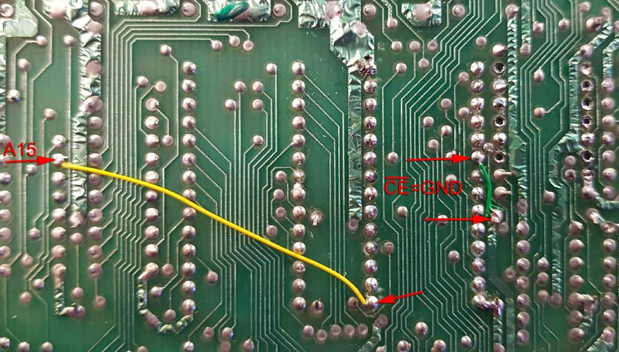 Sinclair QL iss5 PCB modification for 27C512 EPROM