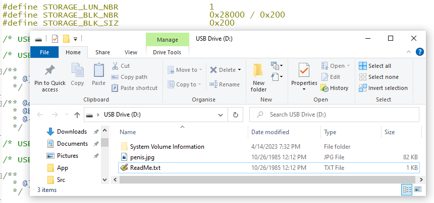 usb flash disk on STM32F103